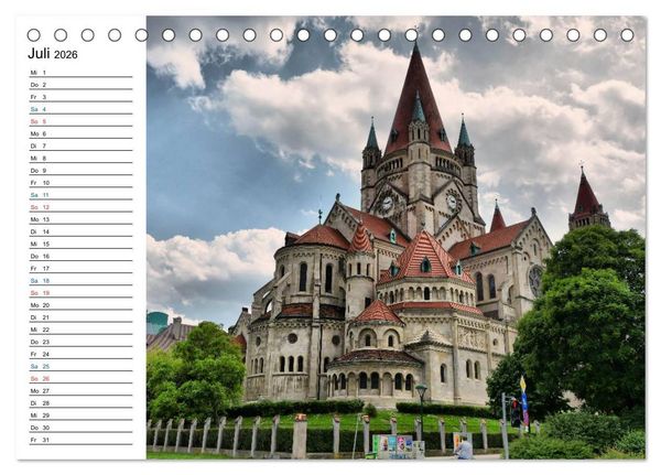 Produktbild: Wien - &Ouml;sterreichs charmante Hauptstadt (Tischkalender 2026 DIN A5 quer), CALVENDO Monatskalender