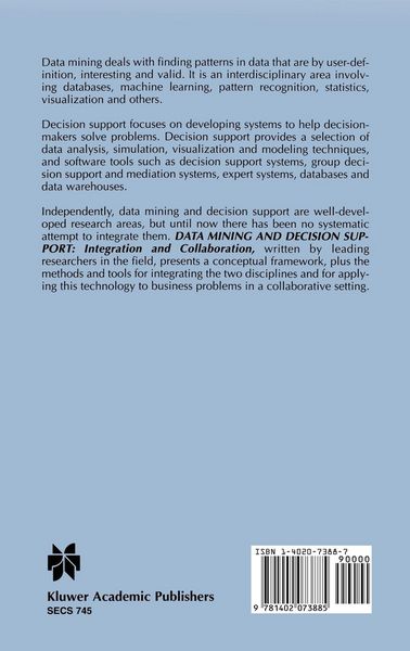 Produktbild: Data Mining and Decision Support