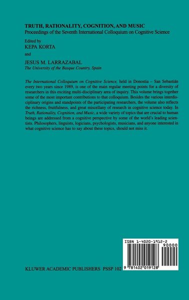 Produktbild: Truth, Rationality, Cognition, and Music