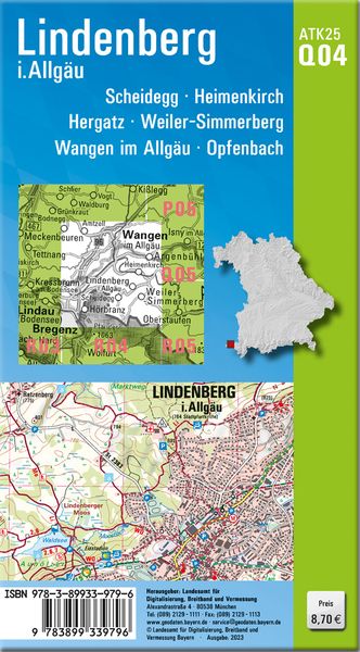 Produktbild: ATK25-Q04 Lindenberg i.Allg&auml;u (Amtliche Topographische Karte 1:25000)
