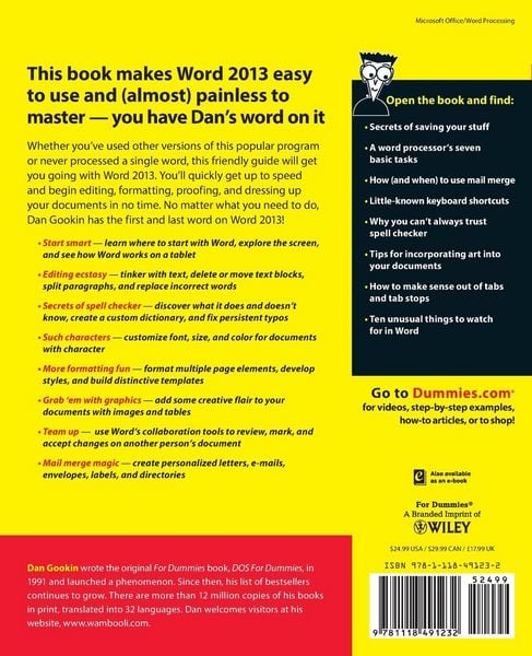 Produktbild: Word 2013 For Dummies