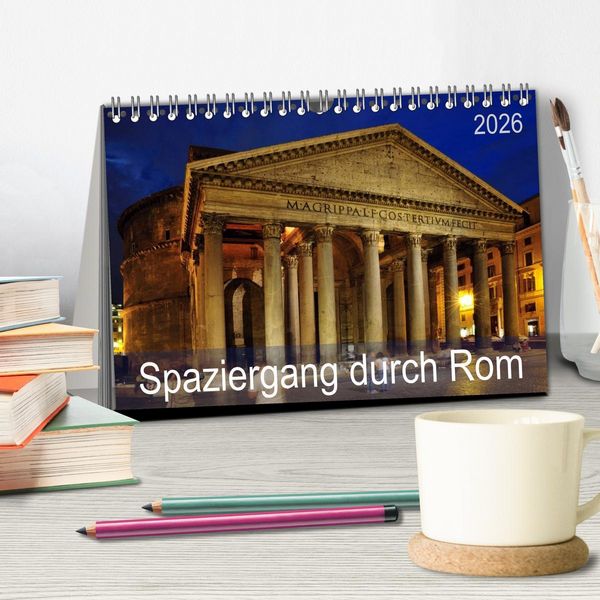 Produktbild: Spaziergang durch Rom (Tischkalender 2026 DIN A5 quer), CALVENDO Monatskalender