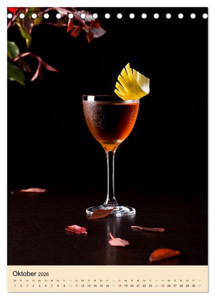 Produktbild: Cocktails mit Blumen und Pflanzen (Tischkalender 2026 DIN A5 hoch), CALVENDO Monatskalender