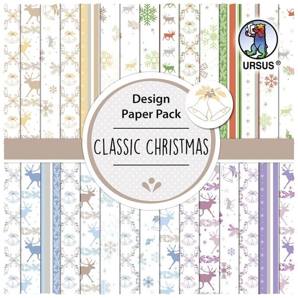 Produktbild: URSUS Spezialpapiere Design Paper Pack Classic Christmas, 30 Blatt