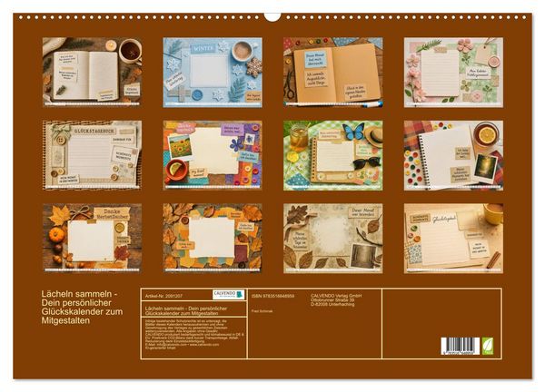 Produktbild: L&auml;cheln sammeln - Dein pers&ouml;nlicher Gl&uuml;ckskalender zum Mitgestalten (Wandkalender 2026 DIN A2 quer), CALVENDO Monatskalender