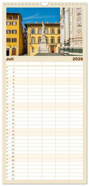 Produktbild: Familienplaner 2026 - Florenz - Impressionen mit 5 Spalten (Wandkalender, 21 x 45 cm) CALVENDO