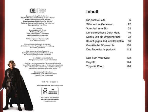 Produktbild: SUPERLESER! Star Wars&trade; Die Geschichte der Sith
