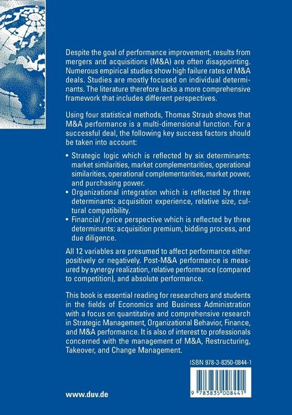 Produktbild: Reasons for Frequent Failure in Mergers and Acquisitions