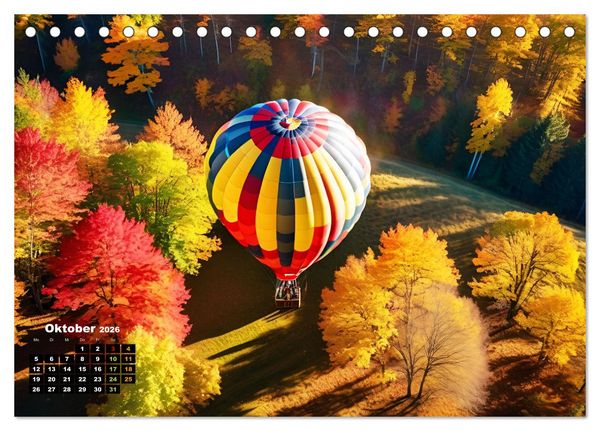 Produktbild: Freiheit in den L&uuml;ften . Mit dem Hei&szlig;luftballon unterwegs (Tischkalender 2026 DIN A5 quer), CALVENDO Monatskalender