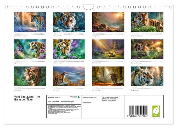 Produktbild: Wild.Edel.Stark. - Im Bann der Tiger (Wandkalender 2027 DIN A4 quer), CALVENDO Monatskalender