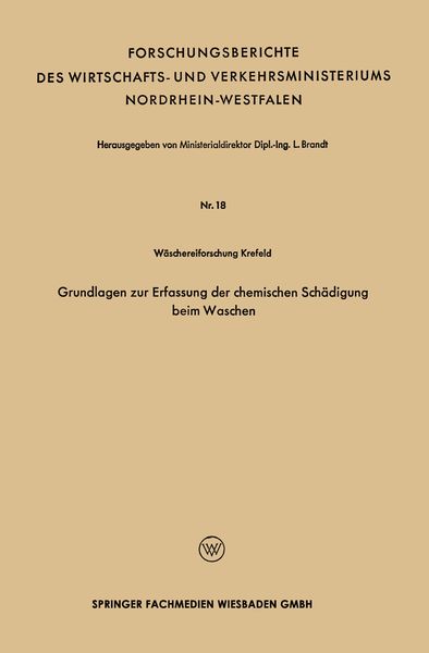 Produktbild: Grundlagen zur Erfassung der chemischen Sch&auml;digung beim Waschen