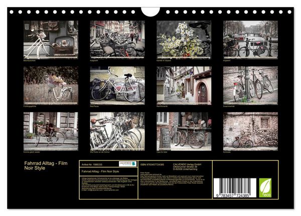 Produktbild: Fahrrad Alltag - Film Noir Style (Wandkalender 2026 DIN A4 quer), CALVENDO Monatskalender