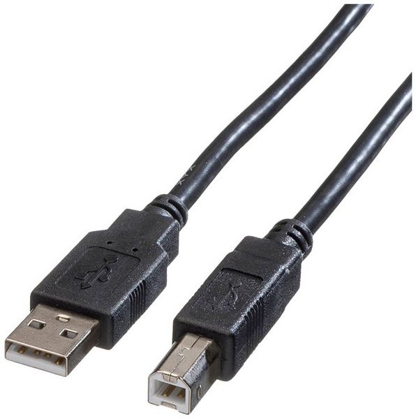 Produktbild: Roline USB-Kabel USB 2.0 USB-A Stecker, USB-B Stecker 1.80m Schwarz Geschirmt 11.02.8818
