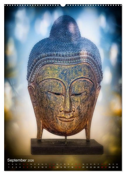 Produktbild: Die Welt mit Buddha (hochwertiger Premium Wandkalender 2026 DIN A2 hoch), Kunstdruck in Hochglanz
