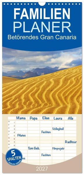 Produktbild: Familienplaner 2027 - Bet&ouml;rendes Gran Canaria mit 5 Spalten (Wandkalender, 21 x 45 cm) CALVENDO