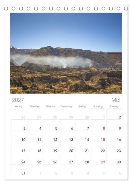 Produktbild: Tischplaner 2027 - Peru - Traumreise durch das Land der Inka (A5 Tischkalender zum Aufstellen) CALVENDO