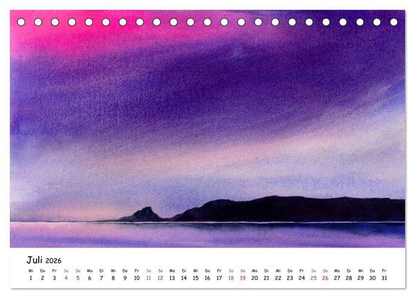 Produktbild: Landschaft in Aquarellfarbe (Tischkalender 2026 DIN A5 quer), CALVENDO Monatskalender