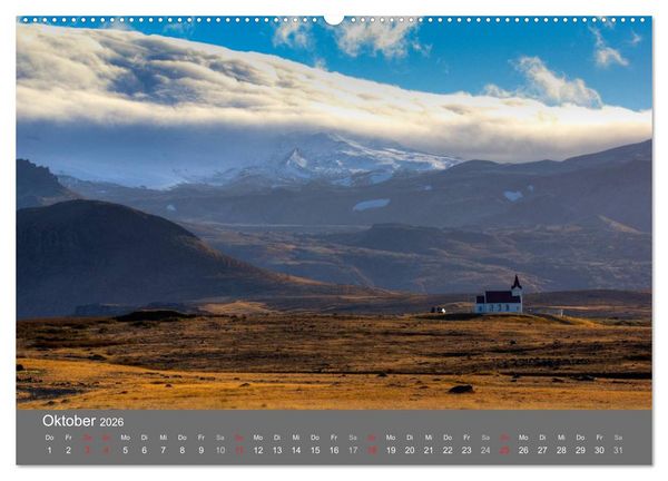 Produktbild: Island 2026 (Wandkalender 2026 DIN A2 quer), CALVENDO Monatskalender