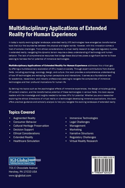 Produktbild: Multidisciplinary Applications of Extended Reality for Human Experience