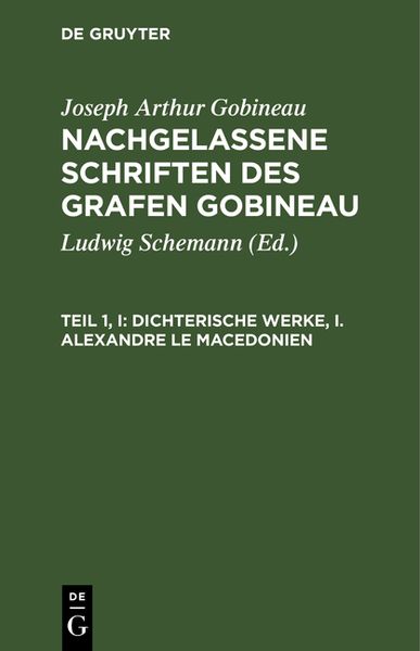 Produktbild: Dichterische Werke, I. Alexandre le Macedonien