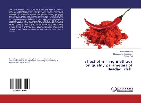 Produktbild: Effect of milling methods on quality parameters of Byadagi chilli