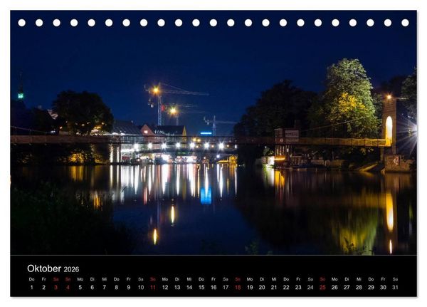 Produktbild: Nachts in Kassel (Tischkalender 2026 DIN A5 quer), CALVENDO Monatskalender