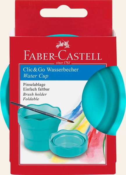 Faber-Castell Wasserbecher Clic & Go faltbar türkis
