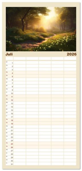 Produktbild: Familienplaner 2026 - Himmlische Landschaften des Lichts mit 5 Spalten (Wandkalender, 21 x 45 cm) CALVENDO
