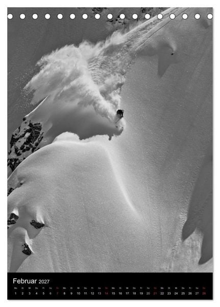 Produktbild: Monochrome Ski (Tischkalender 2027 DIN A5 hoch), CALVENDO Monatskalender