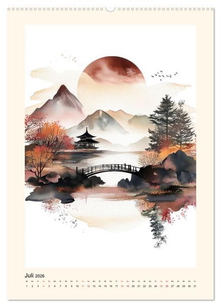 Produktbild: Japan - Momente der Stille (hochwertiger Premium Wandkalender 2026 DIN A2 hoch), Kunstdruck in Hochglanz