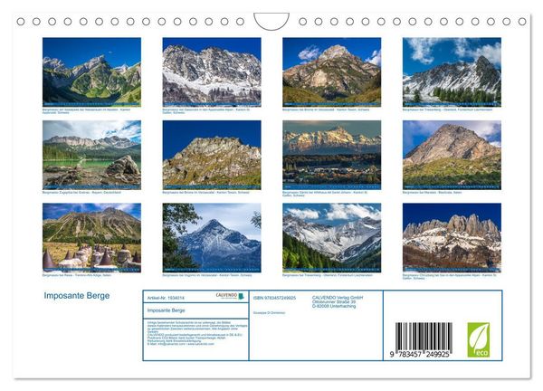 Produktbild: Imposante Berge (Wandkalender 2026 DIN A4 quer), CALVENDO Monatskalender