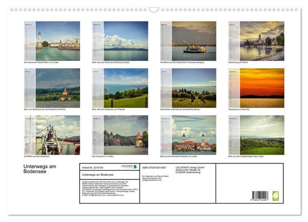 Produktbild: Unterwegs am Bodensee (Wandkalender 2026 DIN A2 quer), CALVENDO Monatskalender