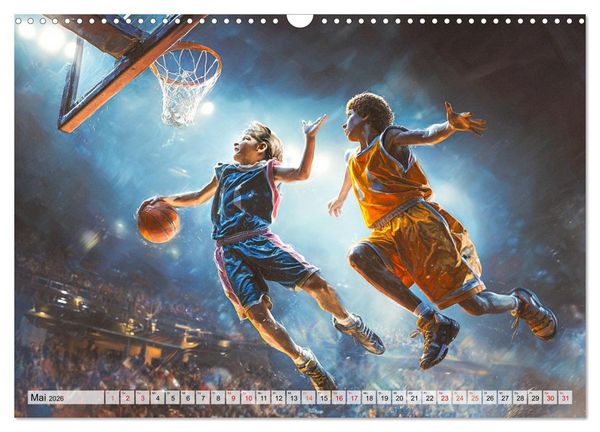 Produktbild: Basketball - Kids in Action (Wandkalender 2026 DIN A3 quer), CALVENDO Monatskalender