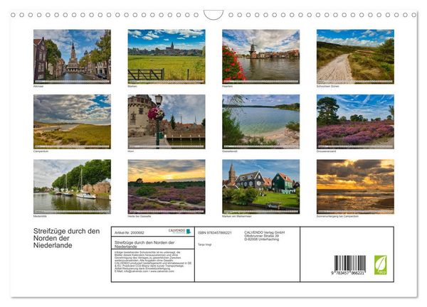 Produktbild: Streifz&uuml;ge durch den Norden der Niederlande (Wandkalender 2026 DIN A3 quer), CALVENDO Monatskalender
