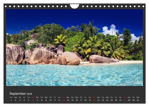 Produktbild: Seychelles Dream beaches in paradise (Wall Calendar 2026 DIN A4 landscape), CALVENDO 12 Month Wall Calendar