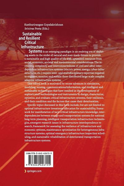 Produktbild: Sustainable and Resilient Critical Infrastructure Systems