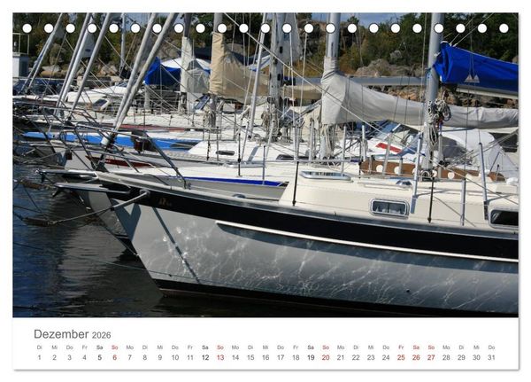 Produktbild: Segelboote in S&uuml;dschwedens Sch&auml;ren (Tischkalender 2026 DIN A5 quer), CALVENDO Monatskalender