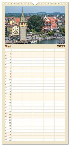 Produktbild: Familienplaner 2027 - Insel Lindau - Bayerische Perle im Bodensee mit 5 Spalten (Wandkalender, 21 x 45 cm) CALVENDO