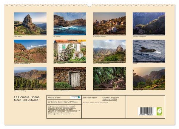 Produktbild: La Gomera Sonne, Meer und Vulkane (hochwertiger Premium Wandkalender 2026 DIN A2 quer), Kunstdruck in Hochglanz