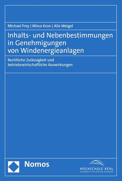Produktbild: Inhalts- und Nebenbestimmungen in Genehmigungen von Windenergieanlagen