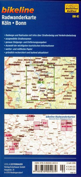Produktbild: Radwanderkarte K&ouml;ln Bonn RW-K1