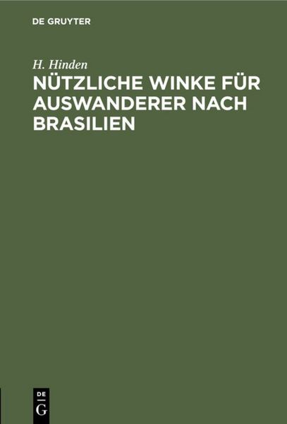 Produktbild: N&uuml;tzliche Winke f&uuml;r Auswanderer nach Brasilien
