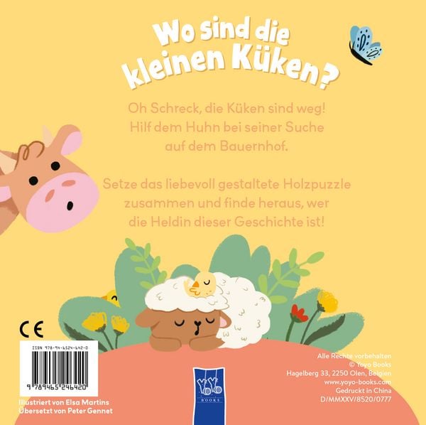 Produktbild: Wo sind die kleinen K&uuml;ken? Mein erstes Buch mit Holzpuzzle