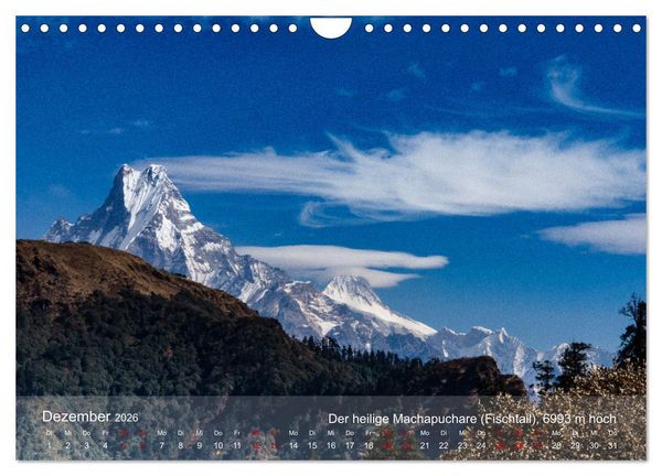 Produktbild: NEPAL - rund um die Annapurna (Wandkalender 2026 DIN A4 quer), CALVENDO Monatskalender