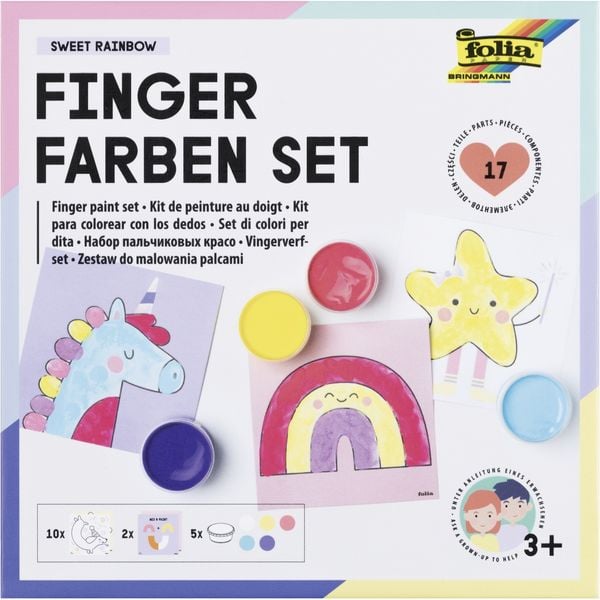 Produktbild: FOLIA Bastelartikel Fingerfarben Set SWEET RAINBOW