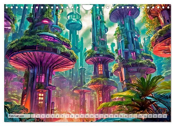 Produktbild: Stadtarchitektur, futuristisch-fantastisch (Wandkalender 2026 DIN A4 quer), CALVENDO Monatskalender