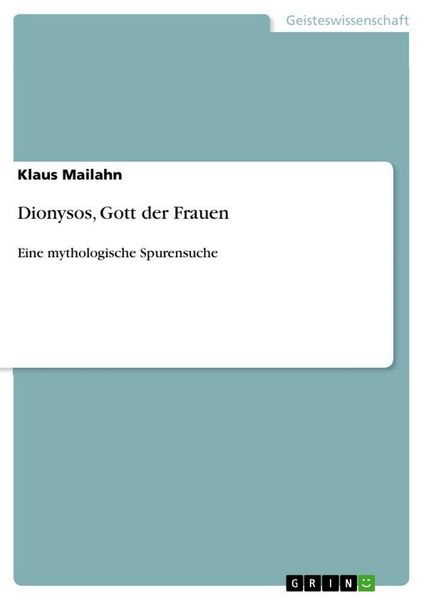 Produktbild: Dionysos, Gott der Frauen