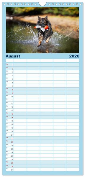 Produktbild: Familienplaner 2026 - H&uuml;tehunde - H&uuml;ter der Herzen mit 5 Spalten (Wandkalender, 21 x 45 cm) CALVENDO