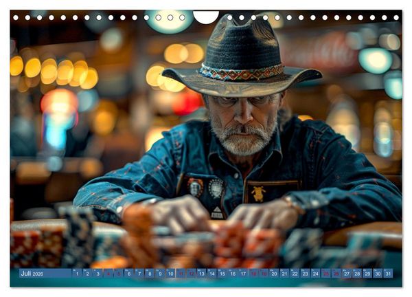 Produktbild: Poker Masters Texas Hold'em (Wandkalender 2026 DIN A4 quer), CALVENDO Monatskalender
