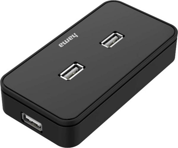 Produktbild: Hama 00200123 USB-Hub 7 Port USB-A USB 2.0 480 MBit/s Schwarz